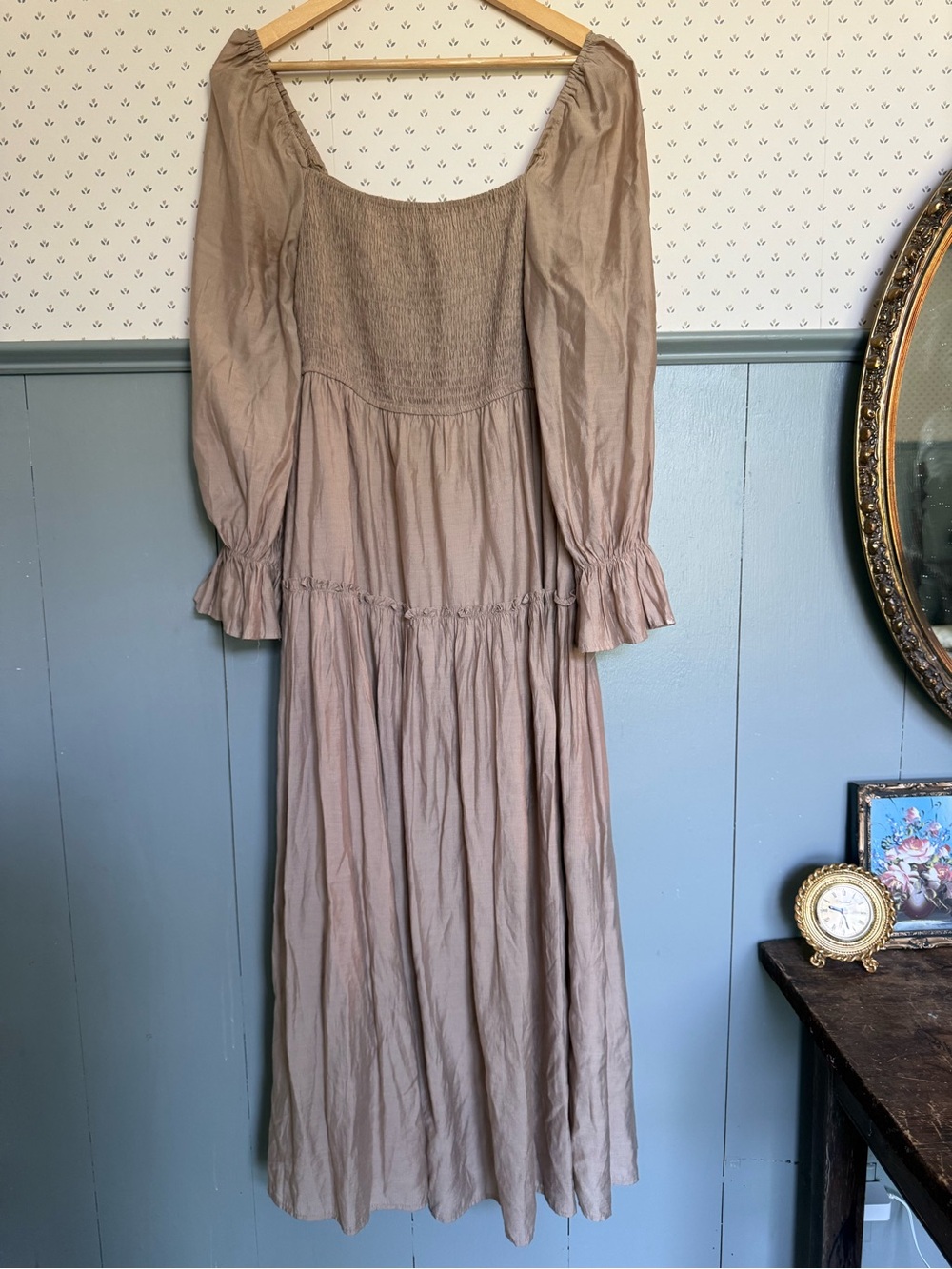 Cottagecore Whimsy Puff sleeve Smocked Midi Dress